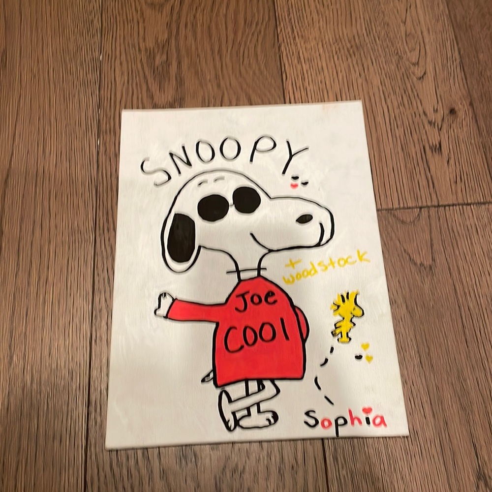 Snoopy drawing “Joe cool”